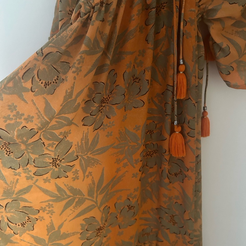 Floral Boho Maxi Dress in Orange and Beige - Picture 8 of 10